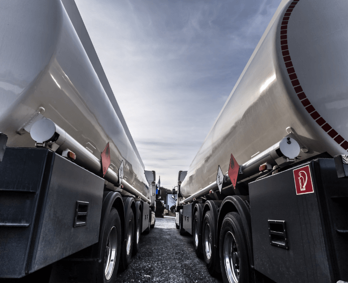 two tanker truck trailers