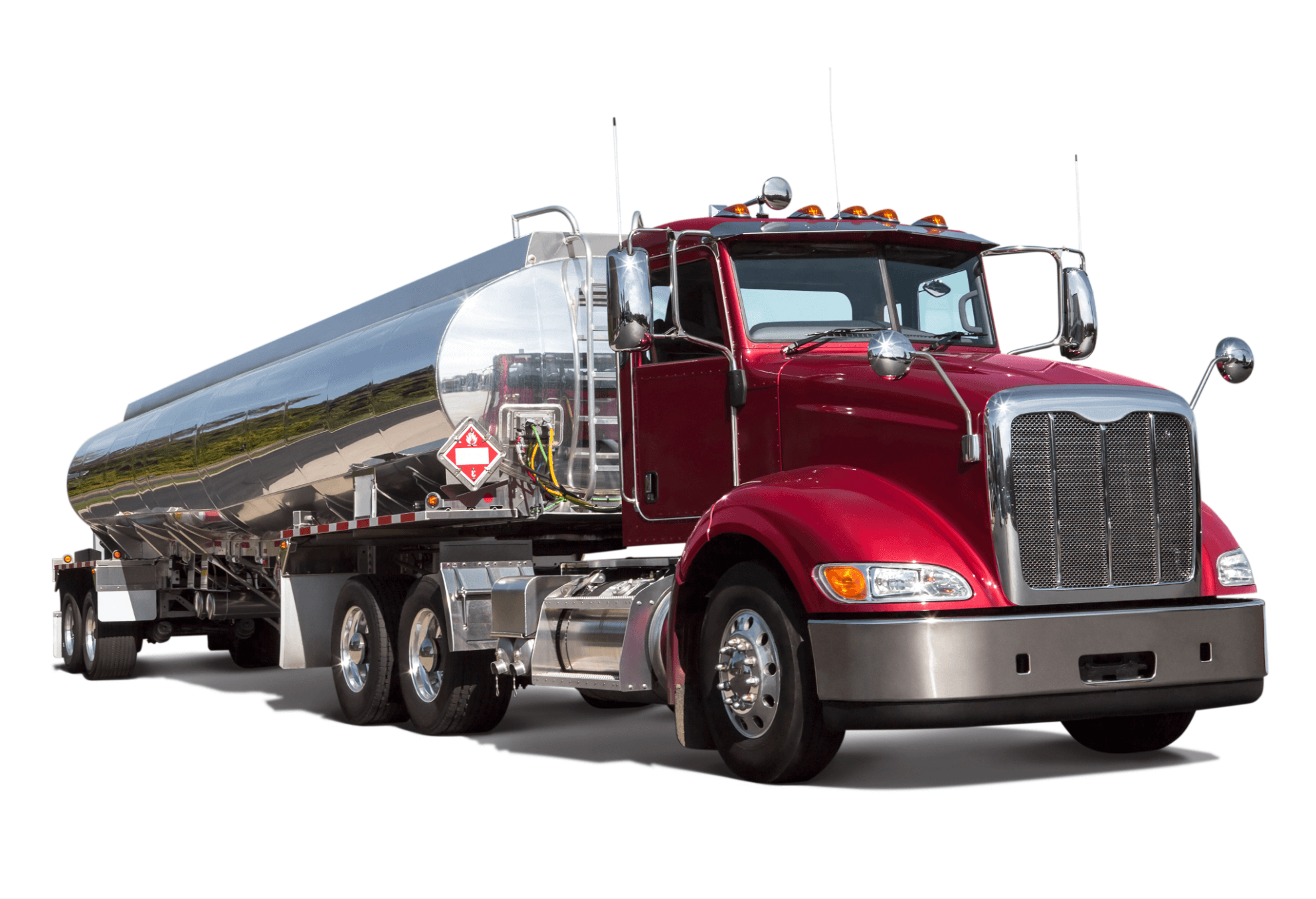 semi truck with a tanker trailer